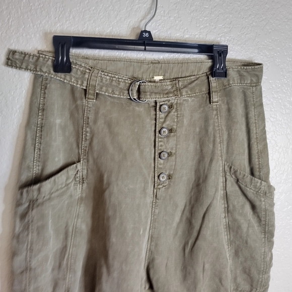 Free People Desert Daze Harem Pants Matcha Sz 4 - Picture 4 of 13